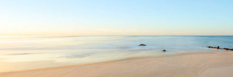 Beachscape Panorama II Black Ornate Wood Framed Art Print with Double Matting by McLoughlin, James