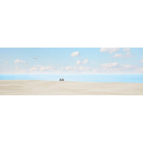 Beachscape Panorama VII Gold Ornate Wood Framed Art Print with Double Matting by McLoughlin, James