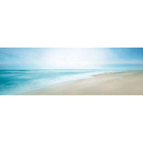 Beachscape Panorama VIII Black Modern Wood Framed Art Print by McLoughlin, James