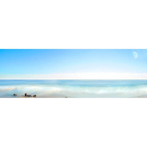 Beachscape Panorama IX Gold Ornate Wood Framed Art Print with Double Matting by McLoughlin, James