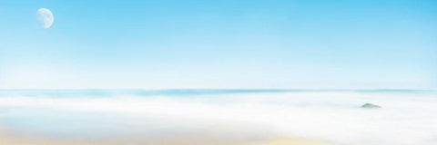 Beachscape Panorama X White Modern Wood Framed Art Print with Double Matting by McLoughlin, James