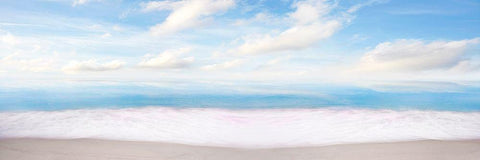 Beachscape Panorama XI White Modern Wood Framed Art Print with Double Matting by McLoughlin, James