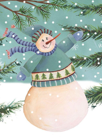 Snow is Falling I White Modern Wood Framed Art Print with Double Matting by Moore, Regina