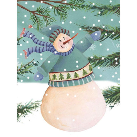 Snow is Falling I White Modern Wood Framed Art Print by Moore, Regina