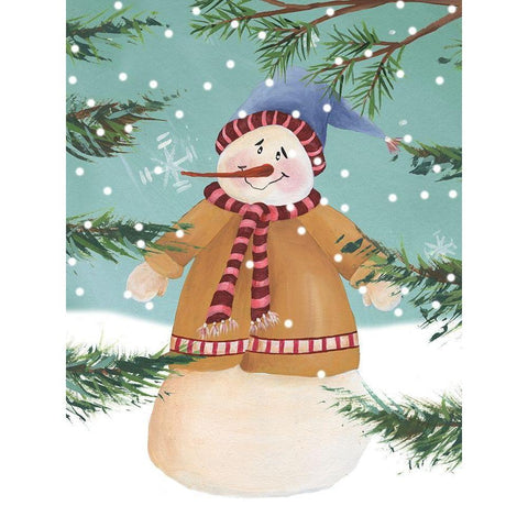 Snow is Falling II White Modern Wood Framed Art Print by Moore, Regina