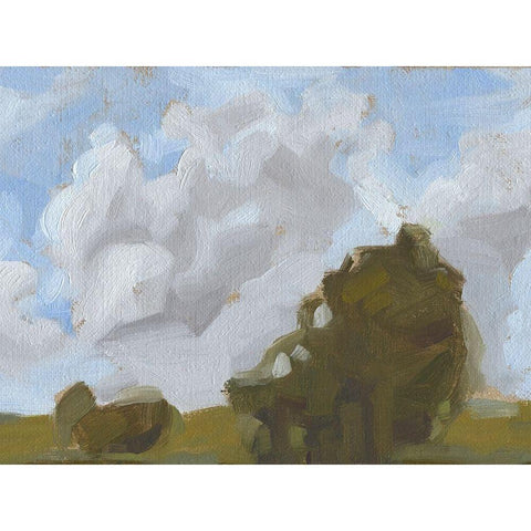 Brushy Summer Sky II Black Modern Wood Framed Art Print by Harper, Ethan