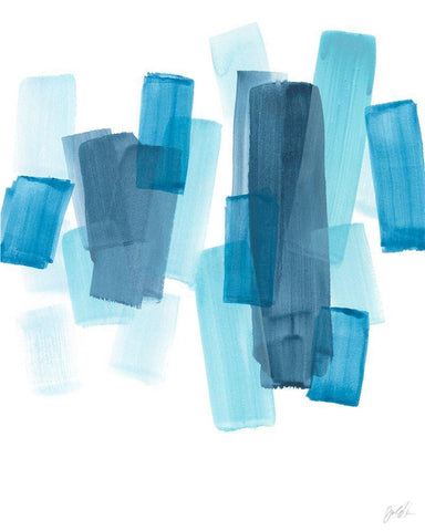 Azure Fragment II White Modern Wood Framed Art Print with Double Matting by Vess, June Erica