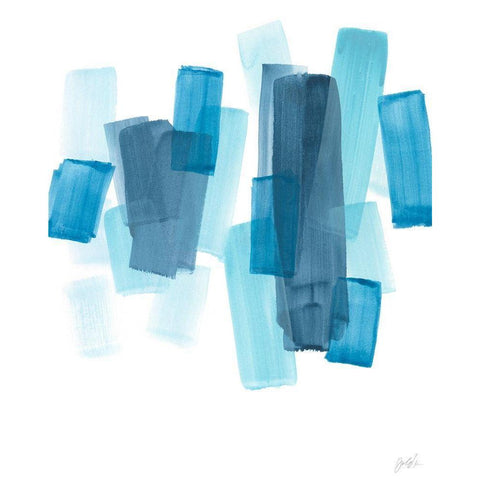 Azure Fragment II Black Modern Wood Framed Art Print by Vess, June Erica