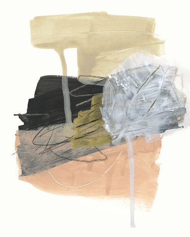 Shuffle Stack I White Modern Wood Framed Art Print with Double Matting by Vess, June Erica