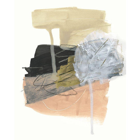 Shuffle Stack I Black Modern Wood Framed Art Print by Vess, June Erica
