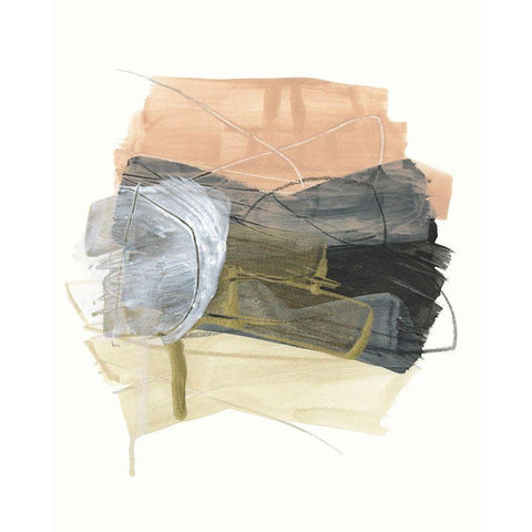 Shuffle Stack II Black Modern Wood Framed Art Print by Vess, June Erica