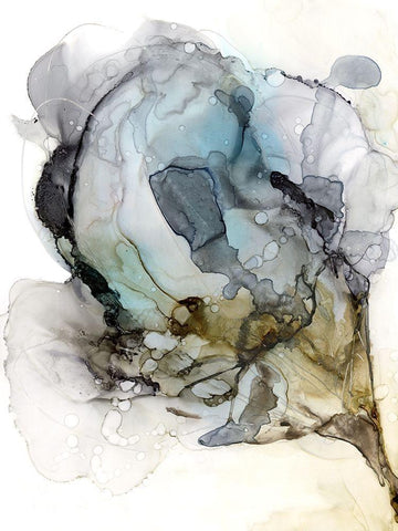 Blooming Neutrals I White Modern Wood Framed Art Print with Double Matting by Goldberger, Jennifer