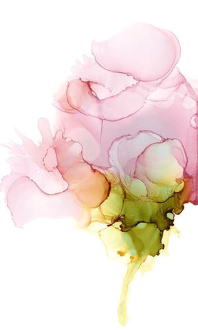 Blooming Pink II White Modern Wood Framed Art Print with Double Matting by Goldberger, Jennifer