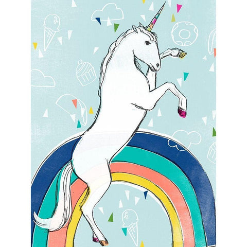 Funky Fun I White Modern Wood Framed Art Print by Vess, June Erica