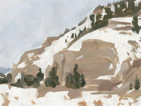 Snowy Rise II Black Ornate Wood Framed Art Print with Double Matting by Green, Jacob