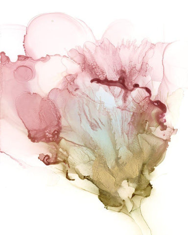 Flowering Pink I Black Ornate Wood Framed Art Print with Double Matting by Goldberger, Jennifer