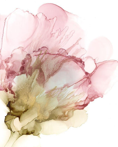 Flowering Pink II Black Ornate Wood Framed Art Print with Double Matting by Goldberger, Jennifer