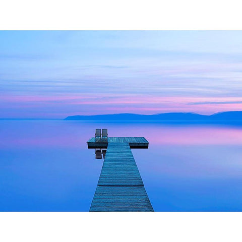 Lakescape I White Modern Wood Framed Art Print by McLoughlin, James