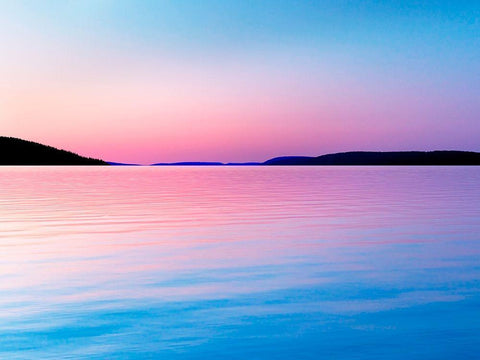 Lakescape III Black Ornate Wood Framed Art Print with Double Matting by McLoughlin, James