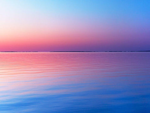 Lakescape IV White Modern Wood Framed Art Print with Double Matting by McLoughlin, James