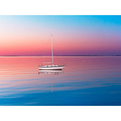 Lakescape VI Black Modern Wood Framed Art Print with Double Matting by McLoughlin, James