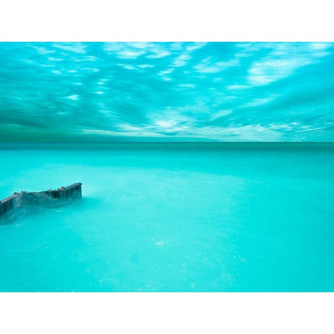 Lakescape VII Black Modern Wood Framed Art Print with Double Matting by McLoughlin, James