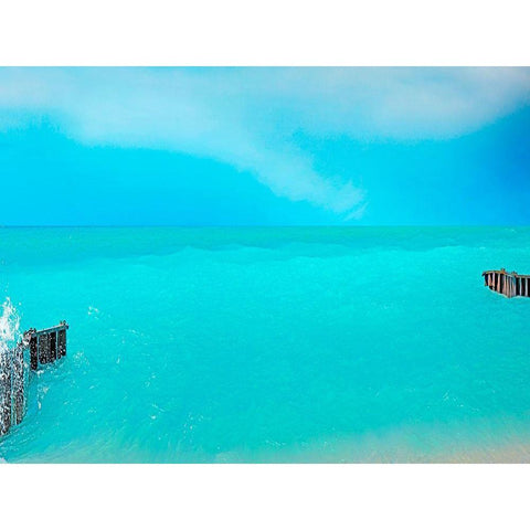 Lakescape VIII Black Modern Wood Framed Art Print with Double Matting by McLoughlin, James