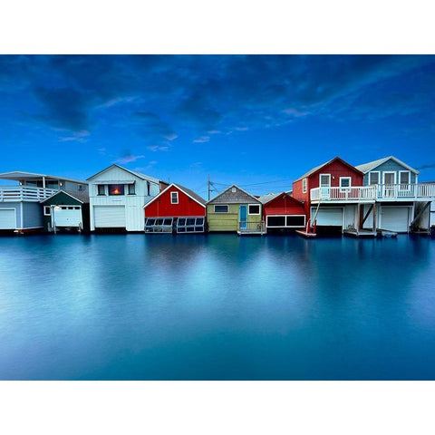 Lakescape IX White Modern Wood Framed Art Print by McLoughlin, James