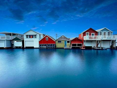 Lakescape IX Black Ornate Wood Framed Art Print with Double Matting by McLoughlin, James