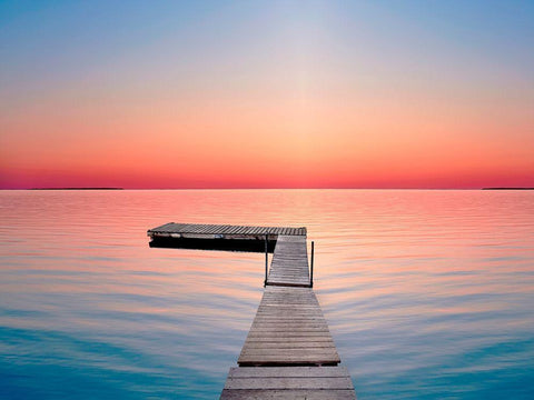 Lakescape X White Modern Wood Framed Art Print with Double Matting by McLoughlin, James