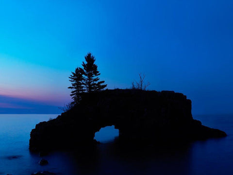 Lakescape XI Black Ornate Wood Framed Art Print with Double Matting by McLoughlin, James