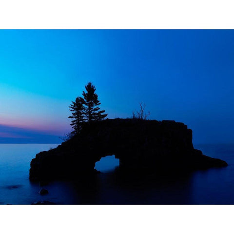 Lakescape XI Black Modern Wood Framed Art Print by McLoughlin, James