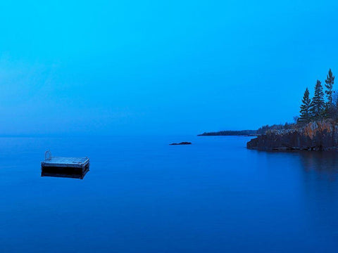 Lakescape XII Black Ornate Wood Framed Art Print with Double Matting by McLoughlin, James