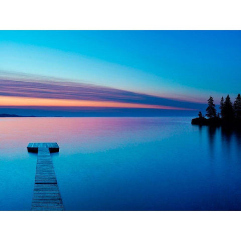 Lakescape XIII Gold Ornate Wood Framed Art Print with Double Matting by McLoughlin, James