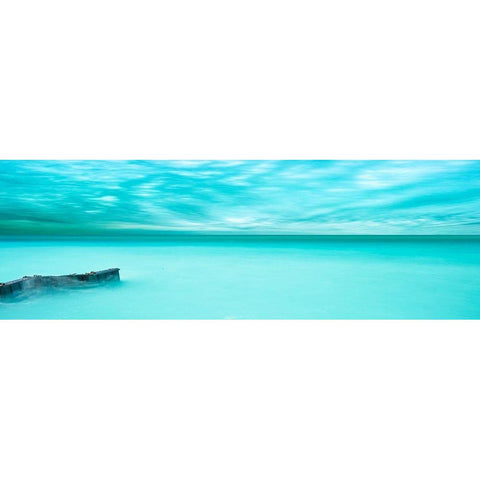 Lakescape Panorama V White Modern Wood Framed Art Print by McLoughlin, James