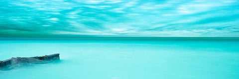 Lakescape Panorama V White Modern Wood Framed Art Print with Double Matting by McLoughlin, James