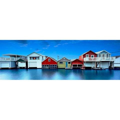 Lakescape Panorama VII Black Modern Wood Framed Art Print with Double Matting by McLoughlin, James