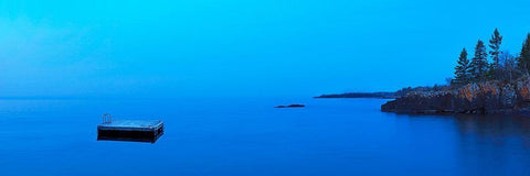 Lakescape Panorama X White Modern Wood Framed Art Print with Double Matting by McLoughlin, James