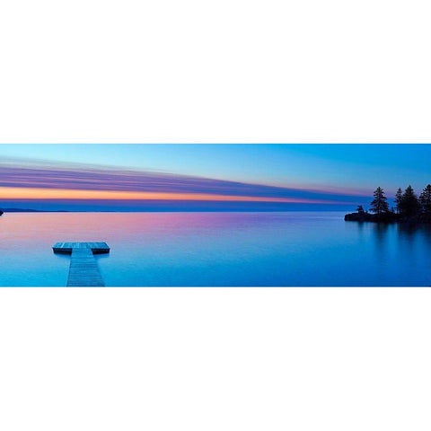 Lakescape Panorama XI Gold Ornate Wood Framed Art Print with Double Matting by McLoughlin, James