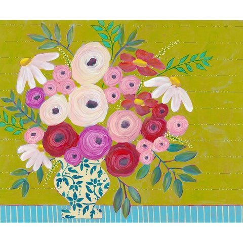 Bold Flowers I White Modern Wood Framed Art Print by Moore, Regina