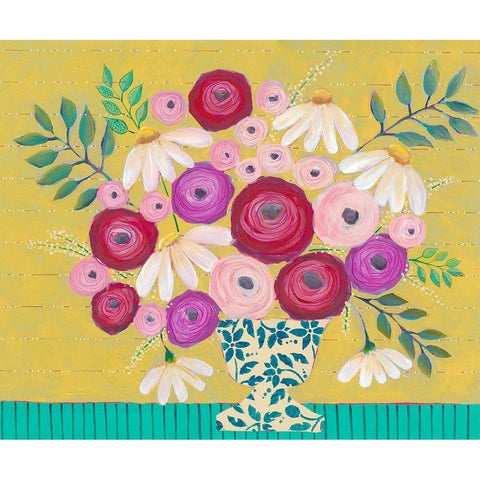Bold Flowers II Black Modern Wood Framed Art Print with Double Matting by Moore, Regina