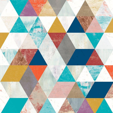 Bright Mosaic II Black Modern Wood Framed Art Print with Double Matting by Borges, Victoria