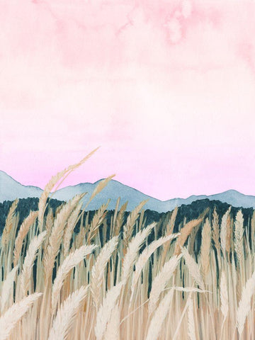 Wheaten Dawn I White Modern Wood Framed Art Print with Double Matting by Popp, Grace