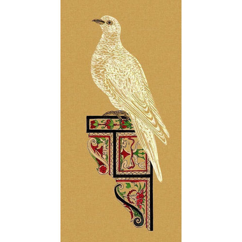 Bird Impression II Gold Ornate Wood Framed Art Print with Double Matting by Wang, Melissa