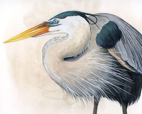 Blue Hunter I White Modern Wood Framed Art Print with Double Matting by Popp, Grace