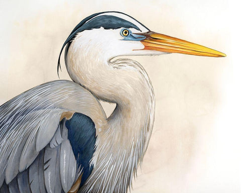 Blue Hunter II White Modern Wood Framed Art Print with Double Matting by Popp, Grace