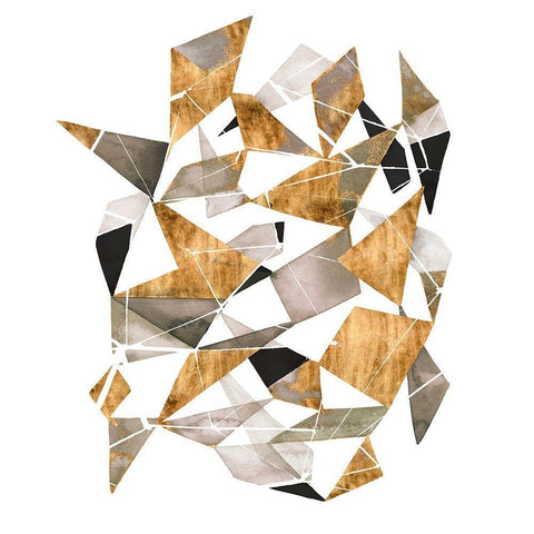 Gilded Chrysalis I Black Modern Wood Framed Art Print with Double Matting by Popp, Grace