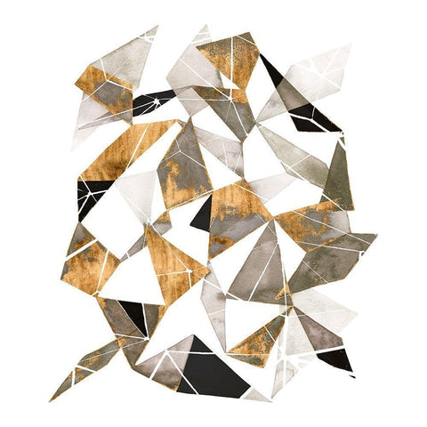 Gilded Chrysalis II White Modern Wood Framed Art Print with Double Matting by Popp, Grace