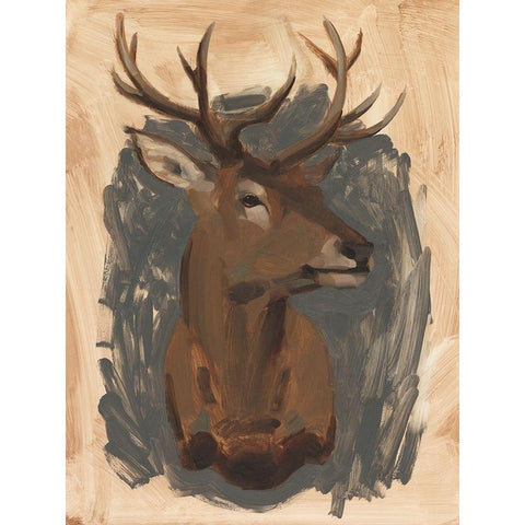 Red Deer Stag I Black Modern Wood Framed Art Print by Green, Jacob