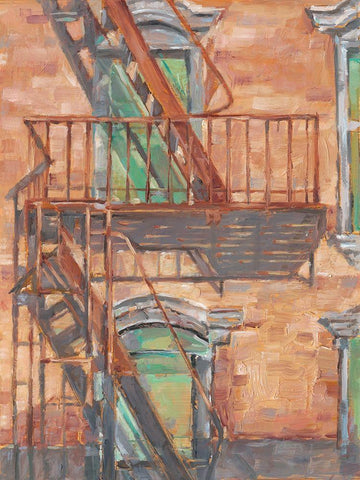 Urban Facade II Black Ornate Wood Framed Art Print with Double Matting by Harper, Ethan